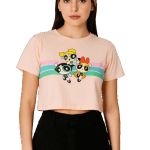 Camiseta Feminina Cropped Super Poderosas (Alaranjado)
